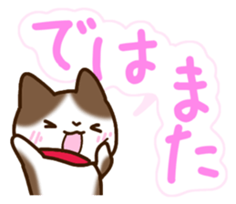 Brown and white cat. sticker #13084874