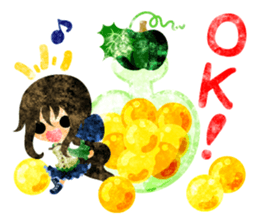 Pumpkin sweets and little people sticker #13086486