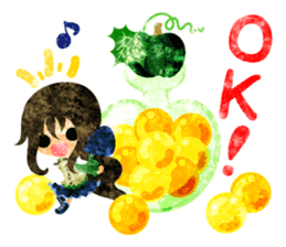 Pumpkin sweets and little people sticker #13086486