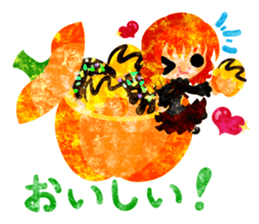 Pumpkin sweets and little people sticker #13086489