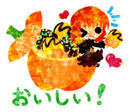Pumpkin sweets and little people sticker #13086489