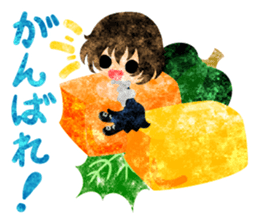 Pumpkin sweets and little people sticker #13086493