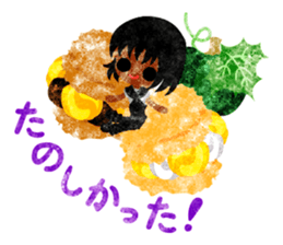 Pumpkin sweets and little people sticker #13086496