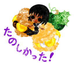 Pumpkin sweets and little people sticker #13086496