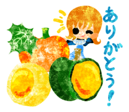 Pumpkin sweets and little people sticker #13086499