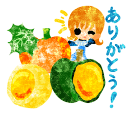 Pumpkin sweets and little people sticker #13086499