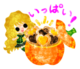 Pumpkin sweets and little people sticker #13086500