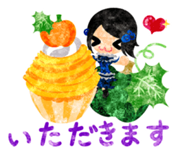 Pumpkin sweets and little people sticker #13086502