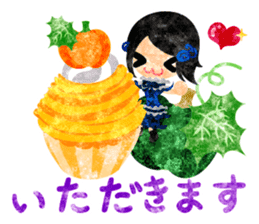 Pumpkin sweets and little people sticker #13086502