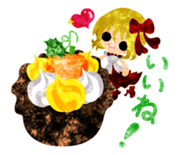 Pumpkin sweets and little people sticker #13086504