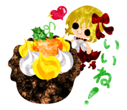 Pumpkin sweets and little people sticker #13086504