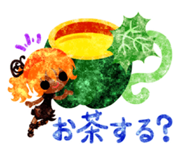 Pumpkin sweets and little people sticker #13086506