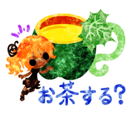 Pumpkin sweets and little people sticker #13086506