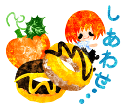 Pumpkin sweets and little people sticker #13086511