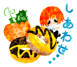 Pumpkin sweets and little people sticker #13086511