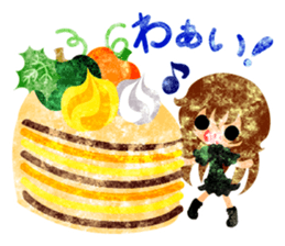 Pumpkin sweets and little people sticker #13086512