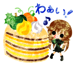 Pumpkin sweets and little people sticker #13086512