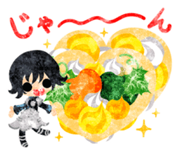 Pumpkin sweets and little people sticker #13086516