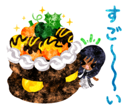 Pumpkin sweets and little people sticker #13086518