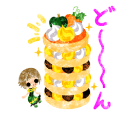 Pumpkin sweets and little people sticker #13086519