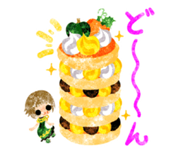 Pumpkin sweets and little people sticker #13086519