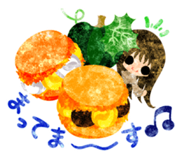Pumpkin sweets and little people sticker #13086520