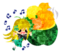 Pumpkin sweets and little people sticker #13086523