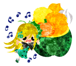 Pumpkin sweets and little people sticker #13086523