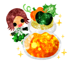 Pumpkin sweets and little people sticker #13086524