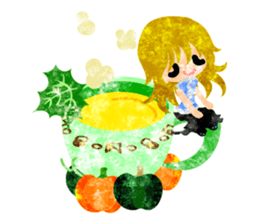 Pumpkin sweets and little people sticker #13086525