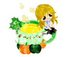 Pumpkin sweets and little people sticker #13086525