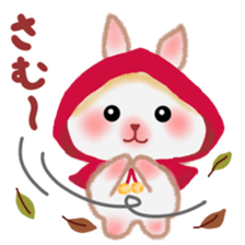 Winter pretty rabbit 6 sticker #13086528