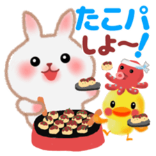 Winter pretty rabbit 6 sticker #13086536