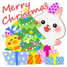 Winter pretty rabbit 6 sticker #13086540