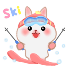 Winter pretty rabbit 6 sticker #13086545