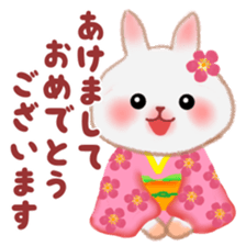 Winter pretty rabbit 6 sticker #13086548