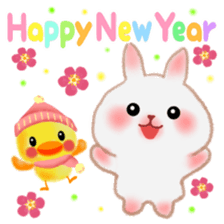 Winter pretty rabbit 6 sticker #13086550