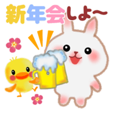 Winter pretty rabbit 6 sticker #13086554