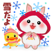 Winter pretty rabbit 6 sticker #13086557