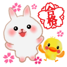 Winter pretty rabbit 6 sticker #13086564