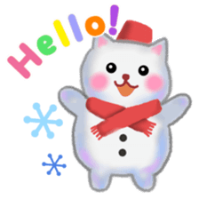 white snow cat 2 sticker #13087351