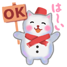 white snow cat 2 sticker #13087355