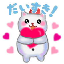 white snow cat 2 sticker #13087361