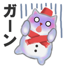 white snow cat 2 sticker #13087377