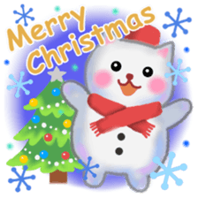 white snow cat 2 sticker #13087382