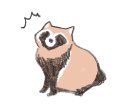 Raccoon dog and raccoon sticker #13087937