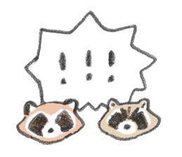 Raccoon dog and raccoon sticker #13087942