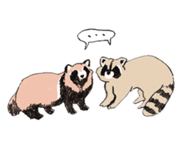 Raccoon dog and raccoon sticker #13087944