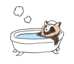 Raccoon dog and raccoon sticker #13087949