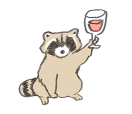 Raccoon dog and raccoon sticker #13087960